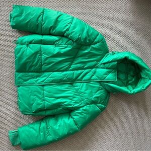 GAP Green Quilted Puffer Jacket with Hood